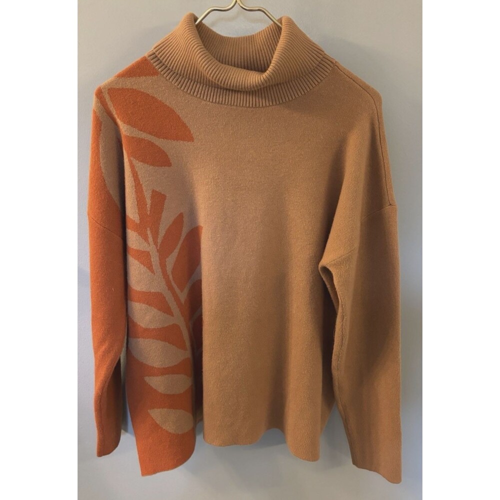 Wynne Collection Women’s Turtleneck Sweater Brown Size Large